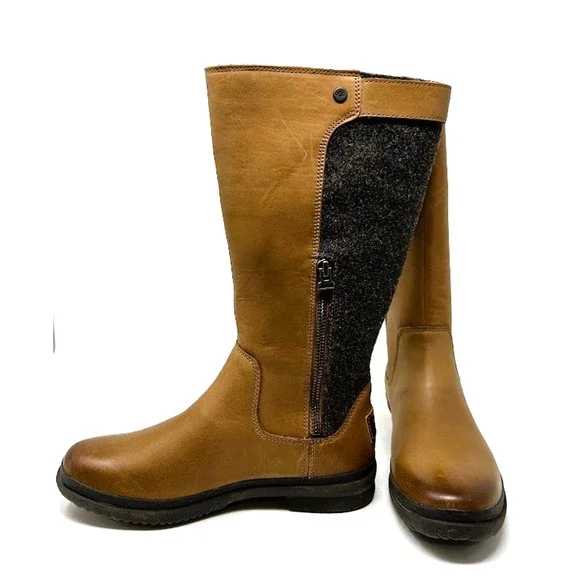 UGG Janina Chestnut Leather Waterproof Riding Boots - Size 6.5 - New #1018472 - Picture 6 of 13